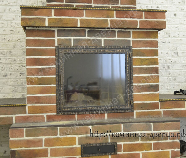 каминная дверца с термостойким стеклом изготовление доставка установка